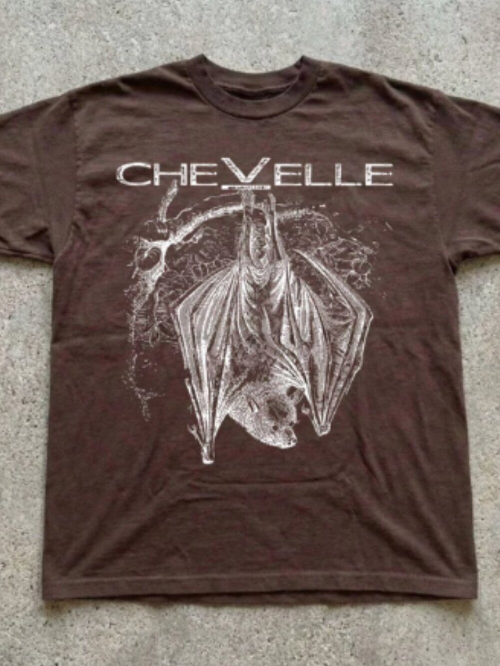 Brown - Chevelle Bat Graphic Rock band Dark Chocolate T-shirt